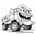 Exciting Monster Flatbed Truck Coloring Pages 3