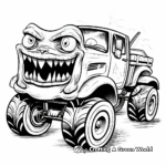 Exciting Monster Flatbed Truck Coloring Pages 4