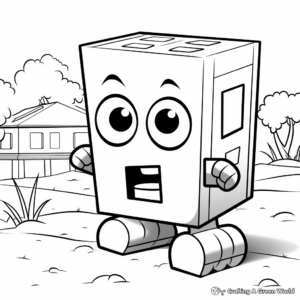 Exciting Numberblock Three Coloring Pages 2
