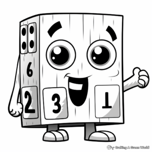 Exciting Numberblock Three Coloring Pages 4