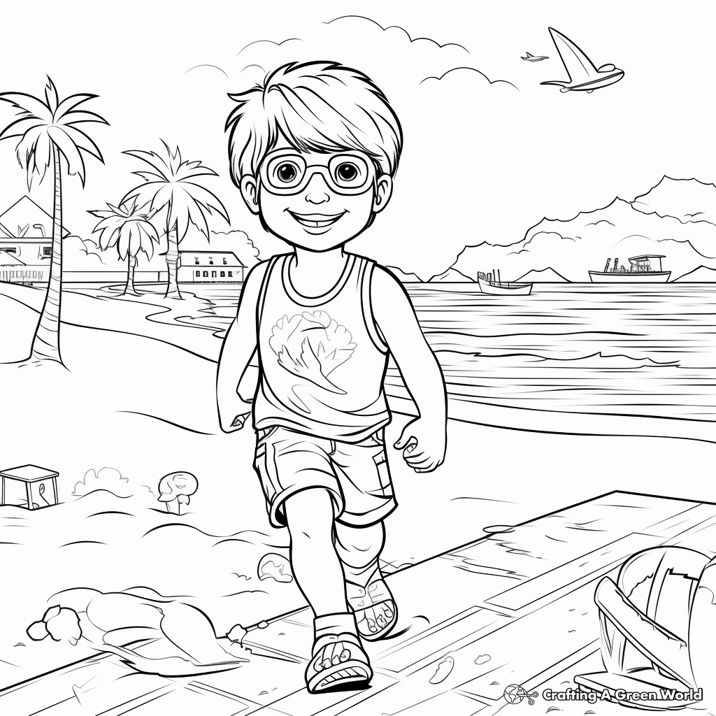 Exciting Summer Vacation Coloring Pages 1
