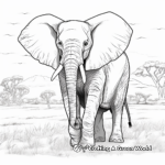 Exotic African Elephant and Safari Coloring Pages 1