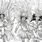 Exotic Brazilian Carnival Coloring Pages 3