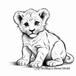 Exotic Lion Cub in the Wild Coloring Pages 1