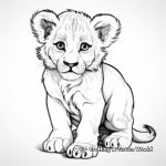 Exotic Lion Cub in the Wild Coloring Pages 2