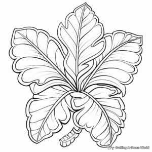 Exotic Tropical Leaf Coloring Pages 1