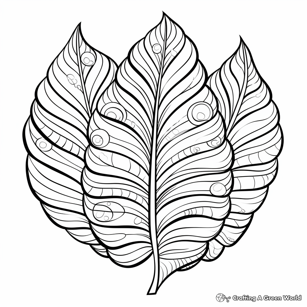 Exotic Tropical Leaf Coloring Pages 3