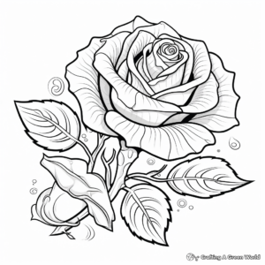 Exotic Yellow Rose Coloring Pages 2