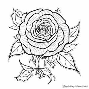 Exotic Yellow Rose Coloring Pages 3