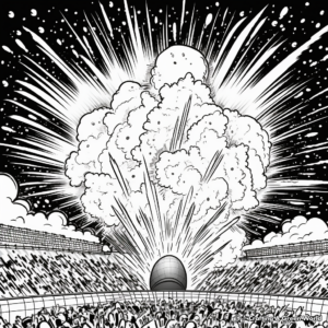Explosive Super Bowl Fireworks Coloring Pages 2