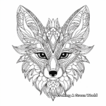 Expressive Fox Portrait Coloring Pages for Adults 1