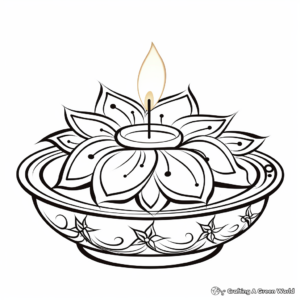 Exquisite Diya Lamp Coloring Pages 3