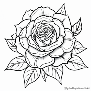 Extravagant Blue Rose Coloring Pages 1