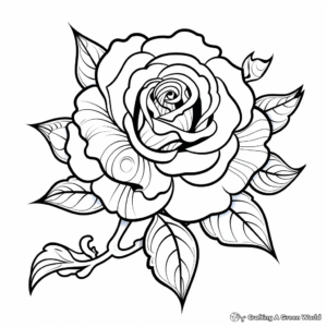 Extravagant Blue Rose Coloring Pages 3