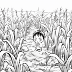 Eye-Catching Corn Field Coloring Pages 1