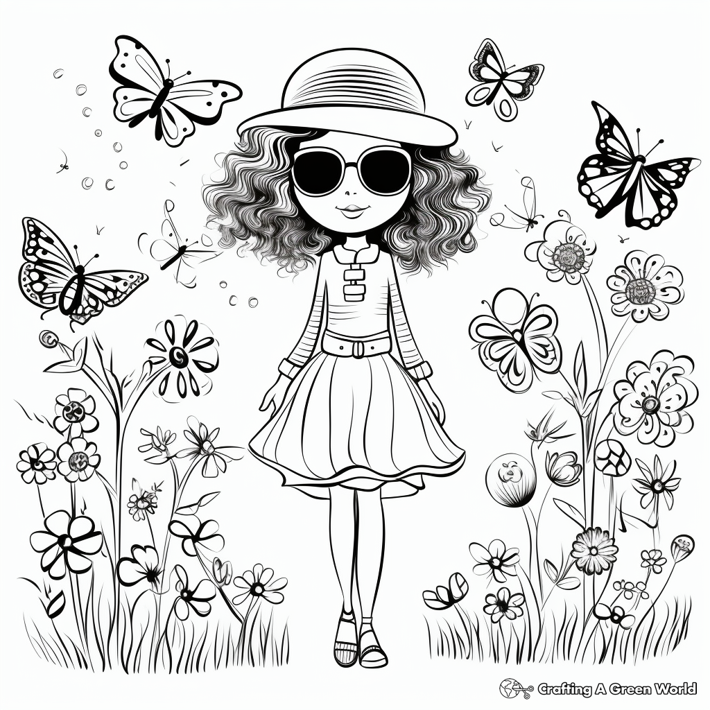 Fabulous Spring Fashion Coloring Pages 1