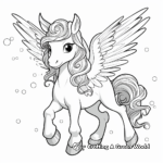 Fairytale Unicorn with Wings Printable Coloring Sheets 1