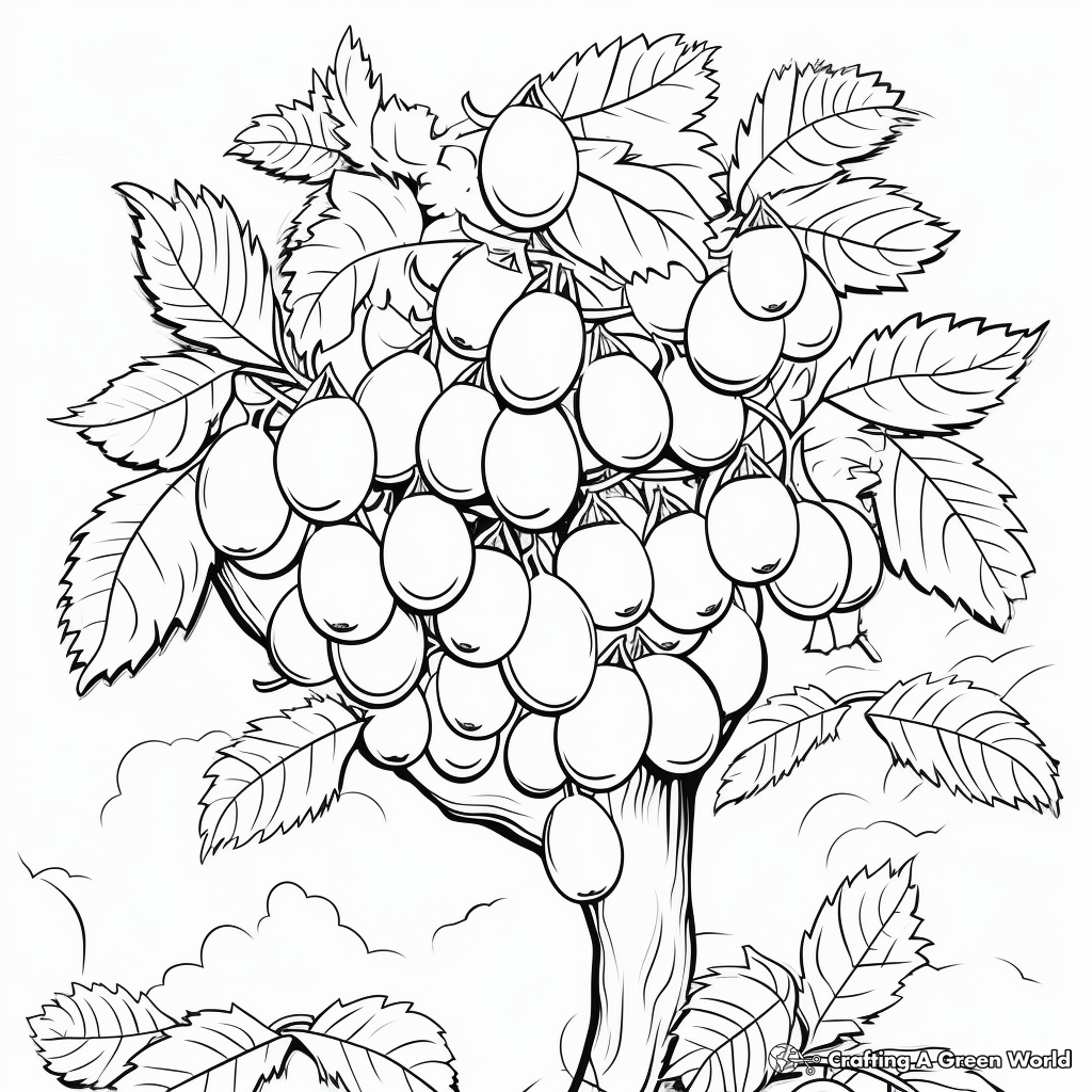 Fall Harvest Acorn Coloring Pages 1