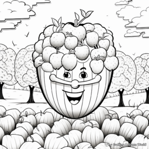 Fall Harvest Acorn Coloring Pages 2
