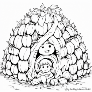 Fall Harvest Acorn Coloring Pages 3