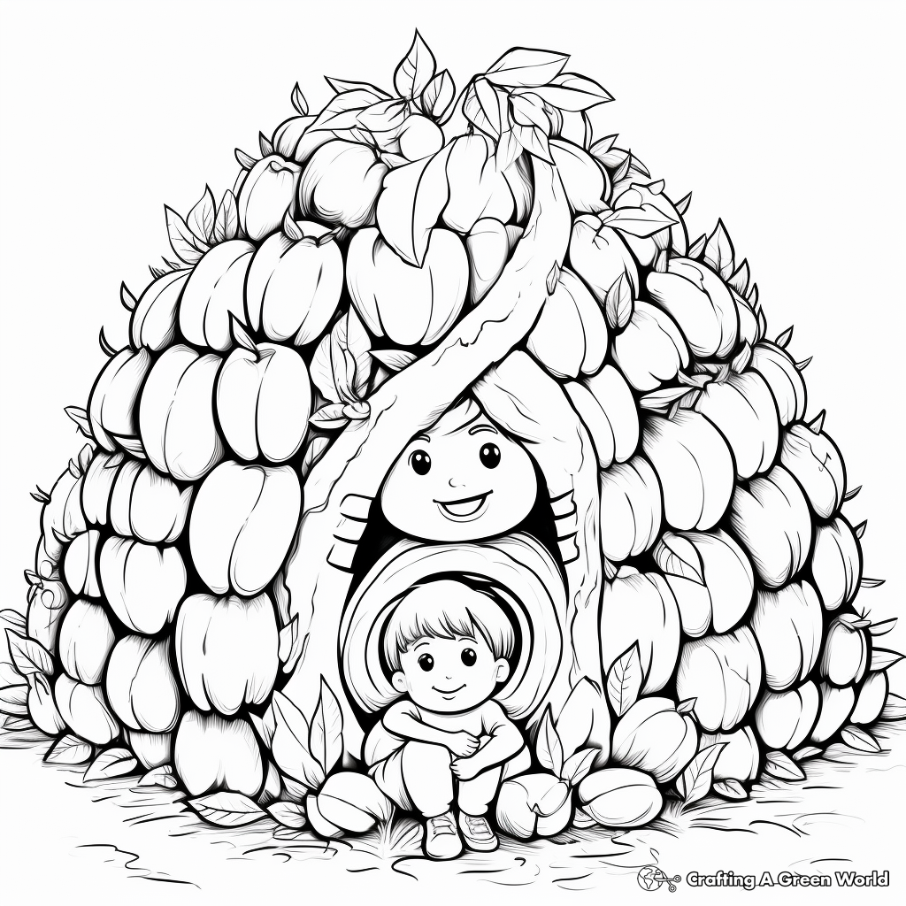 Fall Harvest Acorn Coloring Pages 3