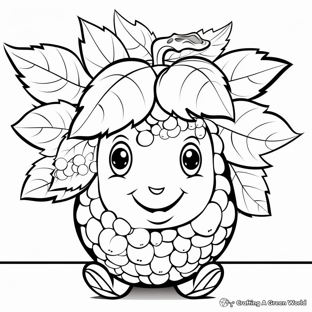 Fall Harvest Acorn Coloring Pages 4