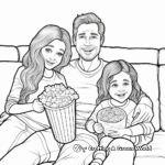 Family Movie Night Popcorn Coloring Pages 3