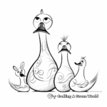 Family of Paper Ducks Coloring Sheets 4