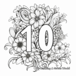 Fanciful Floral Number 10 Coloring Pages 3