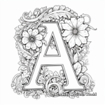 Fancy Alphabet Coloring Pages for Adults 3