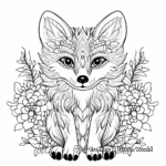 Fancy Fox with Floral Patterns Coloring Pages 1