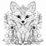 Fancy Fox with Floral Patterns Coloring Pages 2
