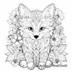 Fancy Fox with Floral Patterns Coloring Pages 4