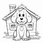 Fancy Two-Story Dog House Coloring Pages 1