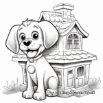 Fancy Two-Story Dog House Coloring Pages 2