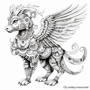 Fantastic Mythical Creature Collage Coloring Pages 2