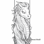 Fantasy dragon Bookmark Coloring Pages 2