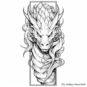 Fantasy dragon Bookmark Coloring Pages 3