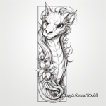 Fantasy dragon Bookmark Coloring Pages 4