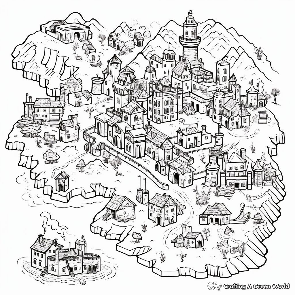 Fantasy Map Coloring Pages 3
