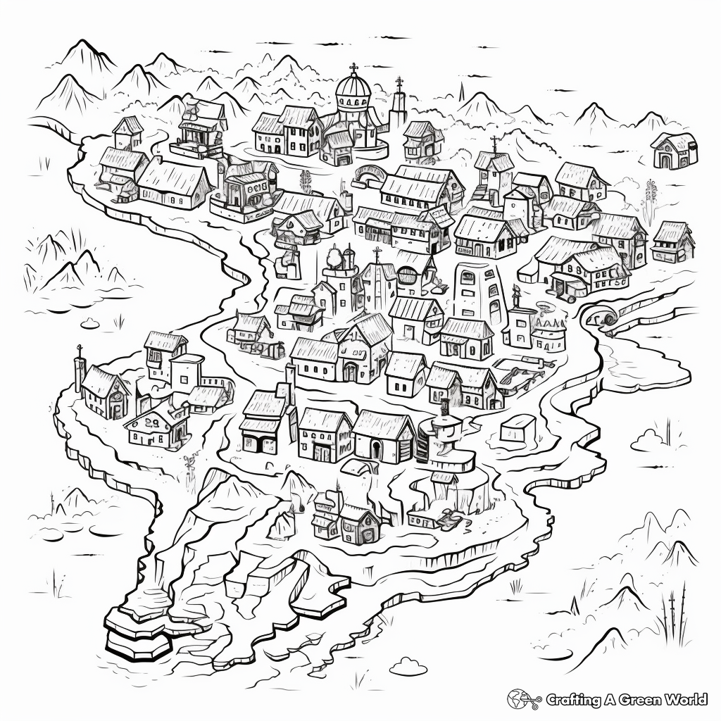 Fantasy Map Coloring Pages 4