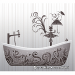 Fantasy Mermaid in a Bathtub Coloring Pages 4