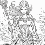 Fantasy Mermaid Warrior Coloring Pages 3