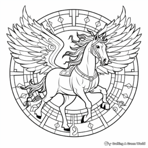Fantasy Pegasus Horse Mandala Coloring Pages 1