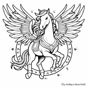 Fantasy Pegasus Horse Mandala Coloring Pages 4