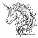Fantasy Rainbow Unicorn Head Coloring Pages 2