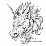 Fantasy Rainbow Unicorn Head Coloring Pages 3