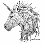 Fantasy Rainbow Unicorn Head Coloring Pages 4