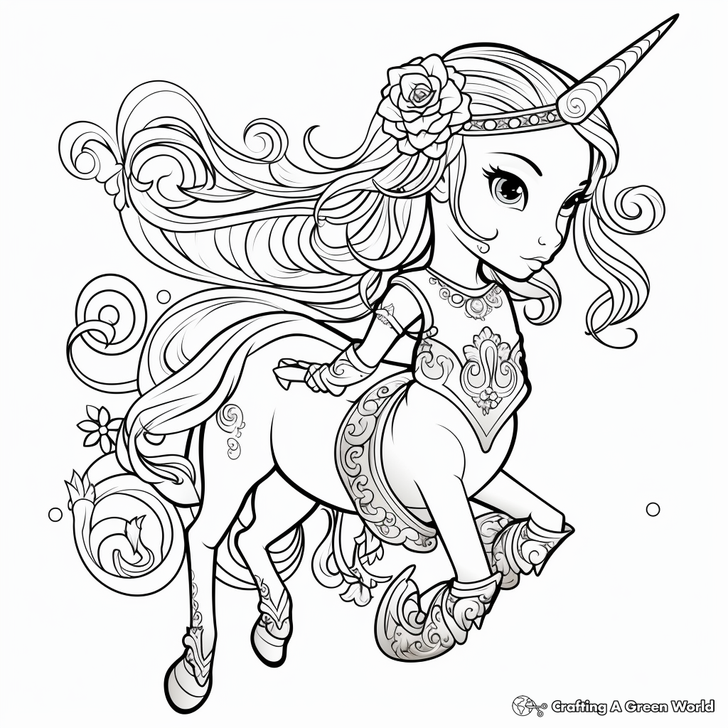 Fantasy Unicorn Clip Art Coloring Pages 2