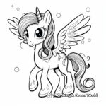 Fantasy Unicorn with Rainbow Wings Coloring Pages 1